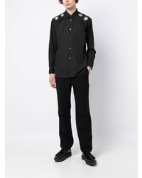 Мужская черная рубашка с длинным рукавом с украшением от Comme Des Garcons SHIRT