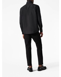 Мужская черная рубашка с длинным рукавом с украшением от Karl Lagerfeld