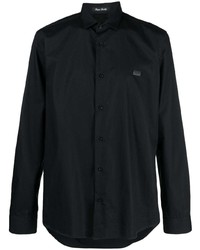 Мужская черная рубашка с длинным рукавом с украшением от Philipp Plein