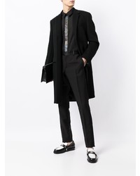 Мужская черная рубашка с длинным рукавом с украшением от Versace