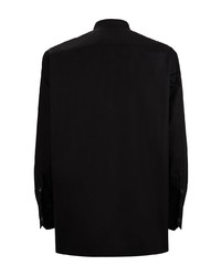 Мужская черная рубашка с длинным рукавом с цветочным принтом от Valentino