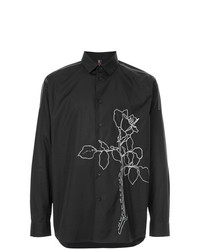 Мужская черная рубашка с длинным рукавом с цветочным принтом от Oamc