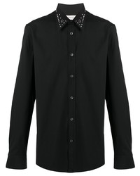 Мужская черная рубашка с длинным рукавом с шипами от Alexander McQueen