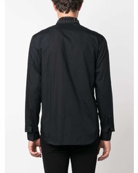 Мужская черная рубашка с длинным рукавом с шипами от Philipp Plein