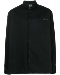 Мужская черная рубашка с длинным рукавом от 44 label group