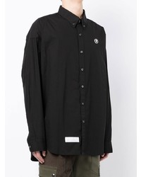 Мужская черная рубашка с длинным рукавом от AAPE BY A BATHING APE