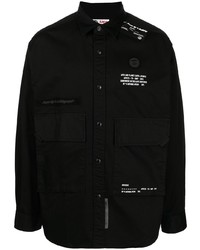 Мужская черная рубашка с длинным рукавом от AAPE BY A BATHING APE