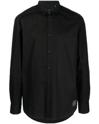 Мужская черная рубашка с длинным рукавом от Armani Exchange