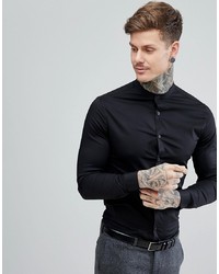 Мужская черная рубашка с длинным рукавом от ASOS DESIGN