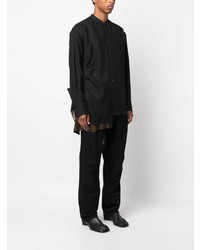 Мужская черная рубашка с длинным рукавом от Ziggy Chen