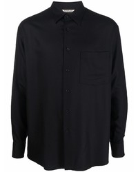 Мужская черная рубашка с длинным рукавом от Auralee