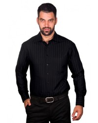 Мужская черная рубашка с длинным рукавом от Berthier