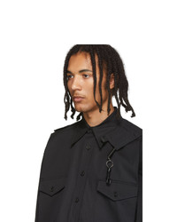 Мужская черная рубашка с длинным рукавом от Sankuanz