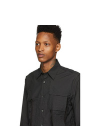Мужская черная рубашка с длинным рукавом от Fumito Ganryu