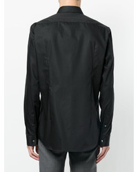 Мужская черная рубашка с длинным рукавом от Hugo Boss