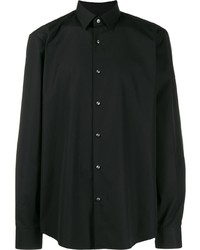 Мужская черная рубашка с длинным рукавом от BOSS HUGO BOSS