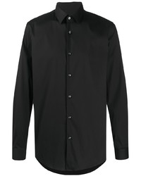 Мужская черная рубашка с длинным рукавом от BOSS