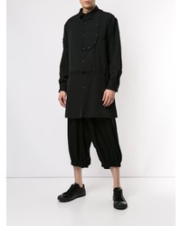 Мужская черная рубашка с длинным рукавом от Yohji Yamamoto