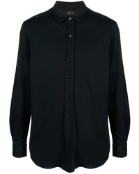 Мужская черная рубашка с длинным рукавом от Brioni
