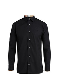 Мужская черная рубашка с длинным рукавом от Burberry
