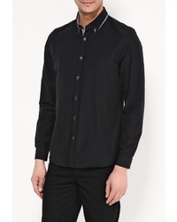 Мужская черная рубашка с длинным рукавом от Burton Menswear London