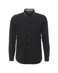 Мужская черная рубашка с длинным рукавом от Burton Menswear London