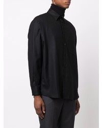 Мужская черная рубашка с длинным рукавом от Auralee