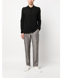 Мужская черная рубашка с длинным рукавом от Nuur