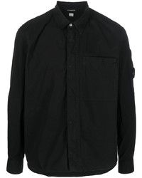 Мужская черная рубашка с длинным рукавом от C.P. Company
