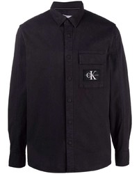 Мужская черная рубашка с длинным рукавом от Calvin Klein Jeans