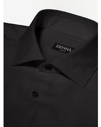 Мужская черная рубашка с длинным рукавом от Zegna