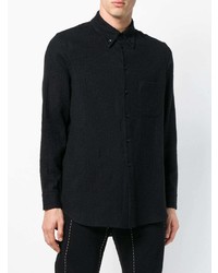 Мужская черная рубашка с длинным рукавом от Uma Wang