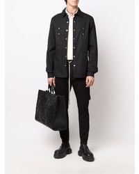 Мужская черная рубашка с длинным рукавом от Rick Owens