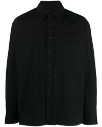 Мужская черная рубашка с длинным рукавом от COMMAS