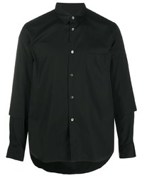 Мужская черная рубашка с длинным рукавом от Comme Des Garcons Homme Plus