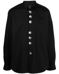 Мужская черная рубашка с длинным рукавом от Comme Des Garcons Homme Plus