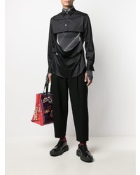 Мужская черная рубашка с длинным рукавом от Comme Des Garcons Homme Plus