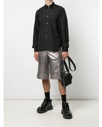 Мужская черная рубашка с длинным рукавом от Comme Des Garcons Homme Plus