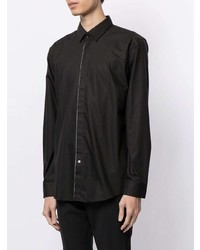 Мужская черная рубашка с длинным рукавом от BOSS