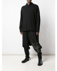 Мужская черная рубашка с длинным рукавом от Yohji Yamamoto