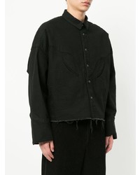 Мужская черная рубашка с длинным рукавом от Jieda