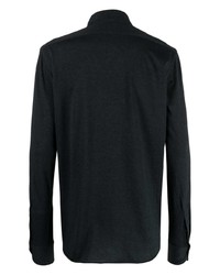 Мужская черная рубашка с длинным рукавом от Xacus