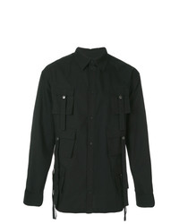 Мужская черная рубашка с длинным рукавом от D.GNAK