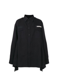 Мужская черная рубашка с длинным рукавом от D.GNAK