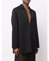 Мужская черная рубашка с длинным рукавом от Jil Sander