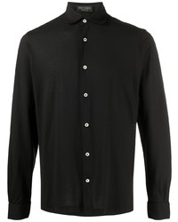 Мужская черная рубашка с длинным рукавом от Dell'oglio