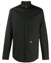 Мужская черная рубашка с длинным рукавом от DSQUARED2