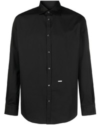 Мужская черная рубашка с длинным рукавом от DSQUARED2