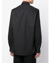 Мужская черная рубашка с длинным рукавом от 424