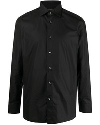 Мужская черная рубашка с длинным рукавом от Ermenegildo Zegna